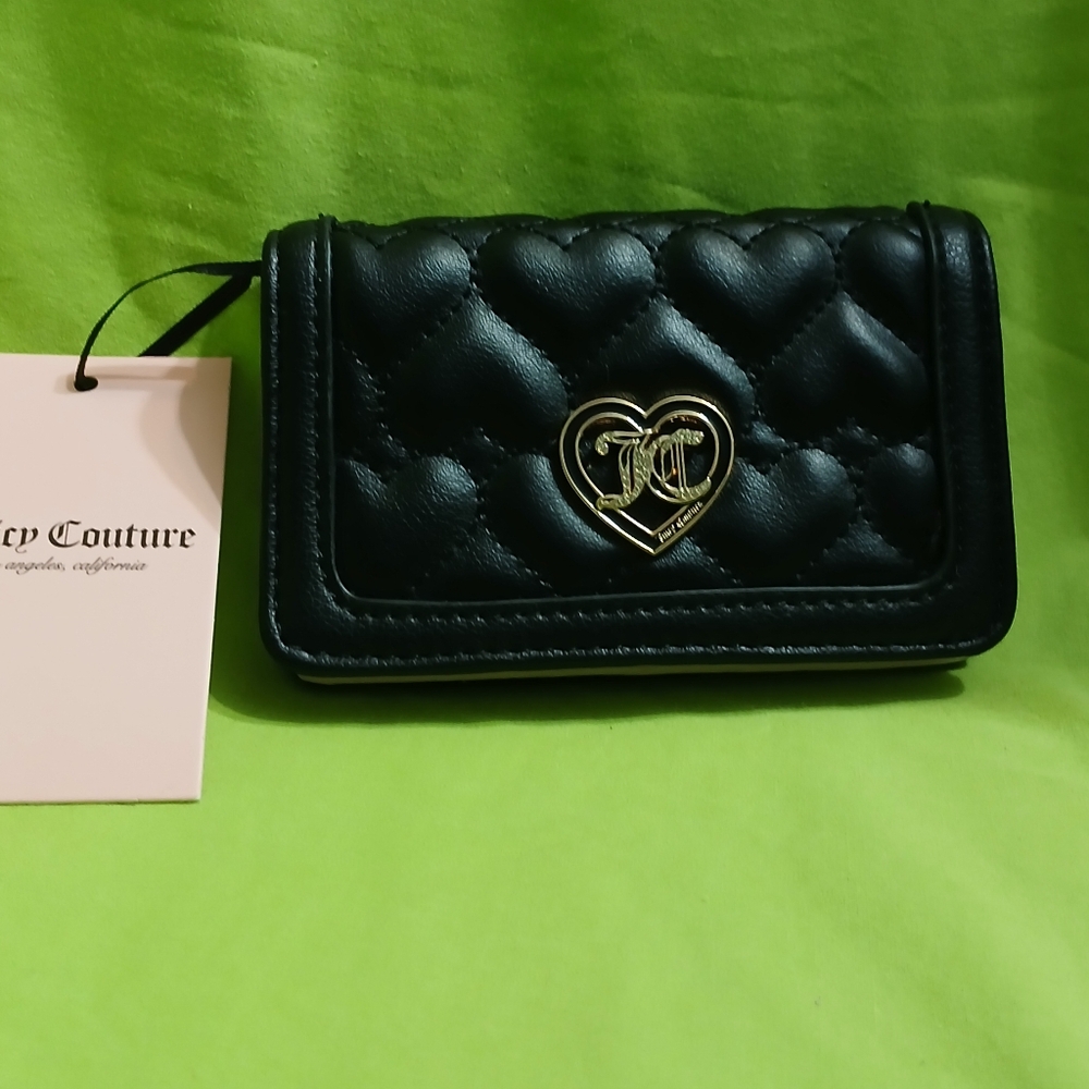 Juicy Couture Flawless Slim Elongated Bifold wallet in Liquorice NWT